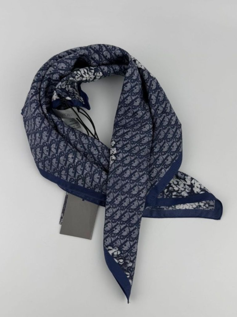 Dior Scarf Navy Silk Vintage